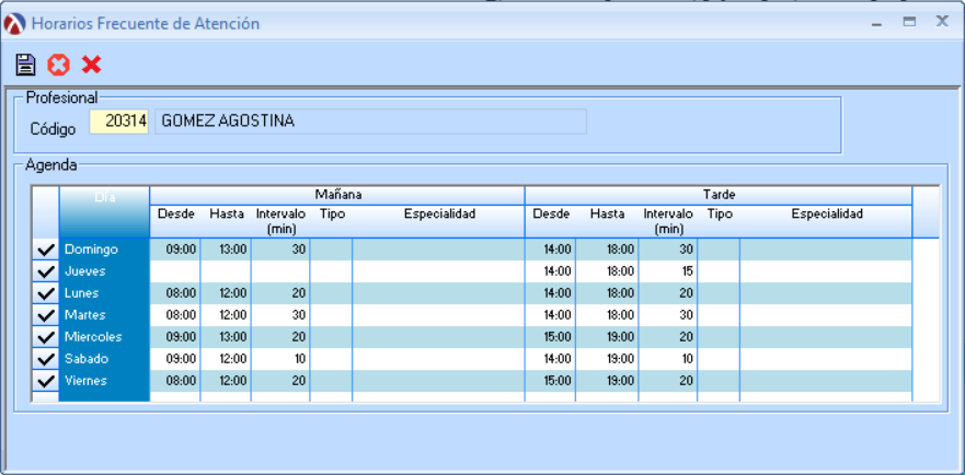 Profesioanales_HorariosAgendaFrecuenciaporEspecialidad